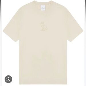 OVO Beige Tee with Owl Emblem